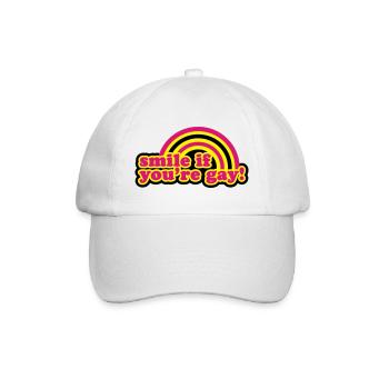 smile if you're gay - Baseball Cap - white/white - Front