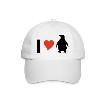 I love Pinguine - Baseballkappe - Weiß/Weiß - Vorne