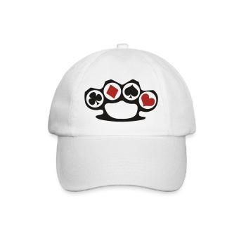 Poker Karten Cannasta Rommy Skat Hearts - Baseballkappe - Weiß/Weiß - Vorne
