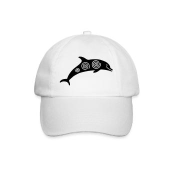 Delfin - Baseballkappe - Weiß/Weiß - Vorne