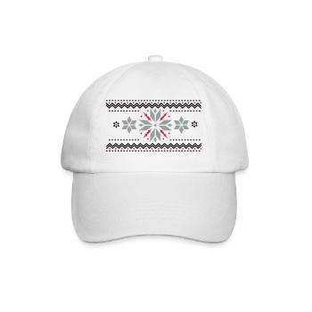 Star pattern in the Norwegian style - Baseball Cap - white/white - Front