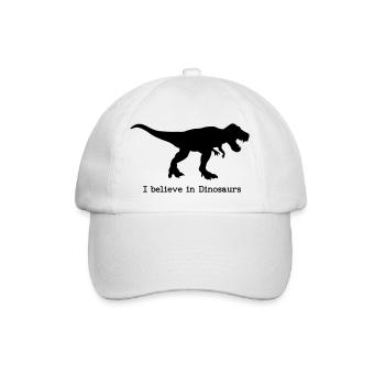 Glaube an Dinosaurier - Wissenschaft o. Fantasie - Baseballkappe - Weiß/Weiß - Vorne