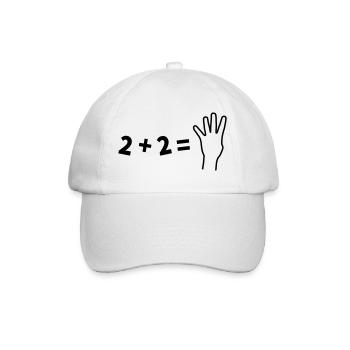 Witziges 2+2=4 Mathematik Shirt - Baseballkappe - Weiß/Weiß - Vorne
