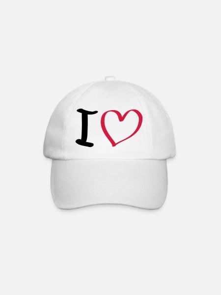 i love - Baseball Cap - white/white