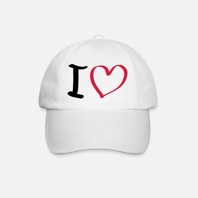 i love - Baseballkappe - Weiß/Weiß