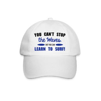 Learn to surf - Baseball Cap - white/white - Front