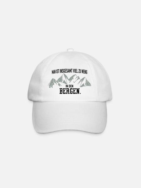 zu wenig in den Bergen - Baseballkappe - Weiß/Weiß