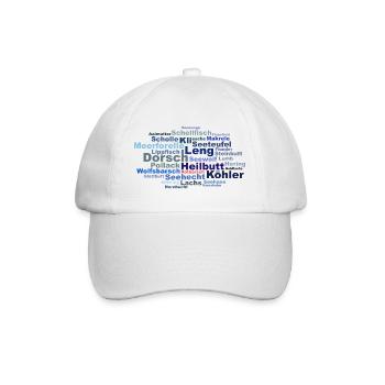 TagCloud Salzwasserfische - Baseballkappe - Weiß/Weiß - Vorne