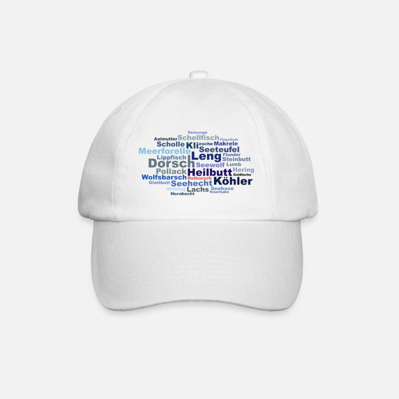 TagCloud Salzwasserfische - Baseballkappe - Weiß/Weiß