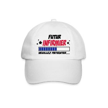 futur infirmier - Casquette classique - blanc/blanc - Devant