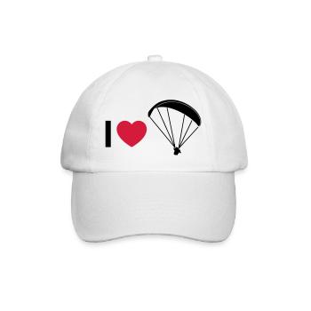 i love paragliding - Baseballkappe - Weiß/Weiß - Vorne