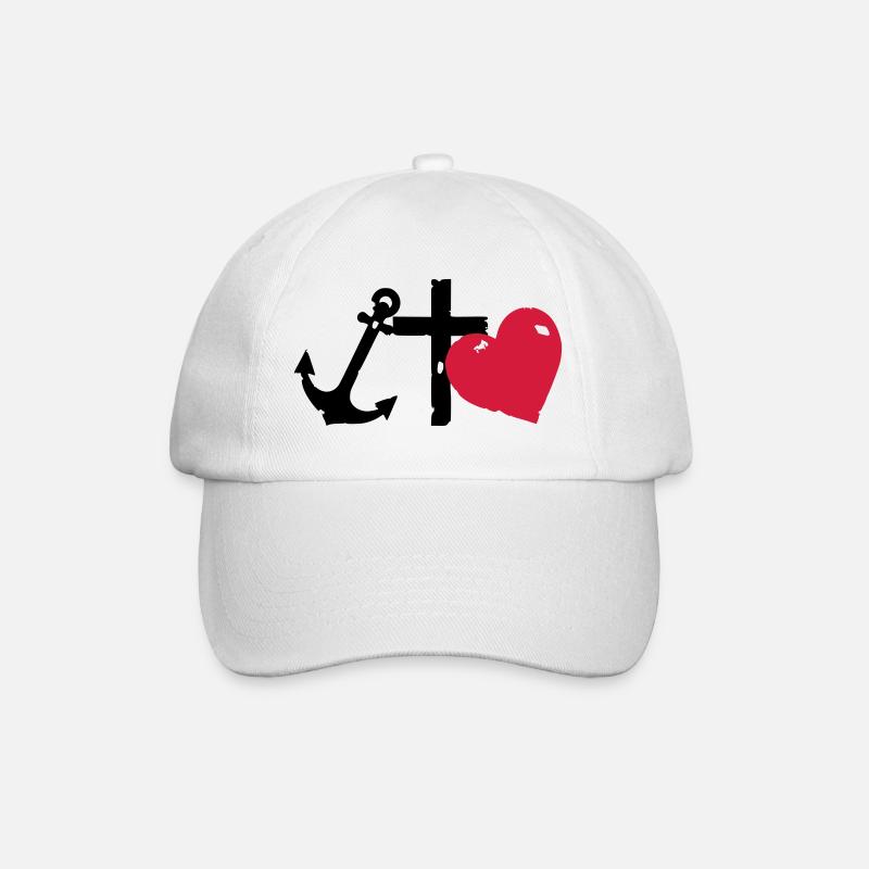 Rote Herzsilhouette glaube-liebe-Hoffnung - Baseballkappe - Weiß/Weiß