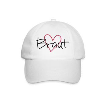 Braut Herz Junggesellinnenabschied - Baseballkappe - Weiß/Weiß - Vorne
