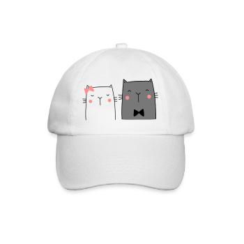 Cats Couple Couple Couple Wedding Couple Wedding - Baseball Cap - white/white - Front