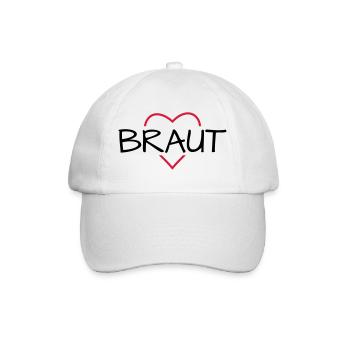 Braut Herz JunggesellinnenabschiedHochzeit - Baseballkappe - Weiß/Weiß - Vorne