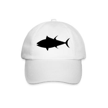 Thunfisch Silhouette Fisch Hochseeangeln Angeln - Baseballkappe - Weiß/Weiß - Vorne