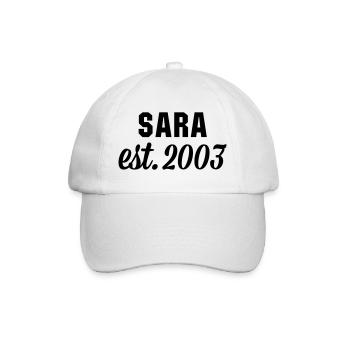 Sara est 2003 - Baseballkappe - Weiß/Weiß - Vorne