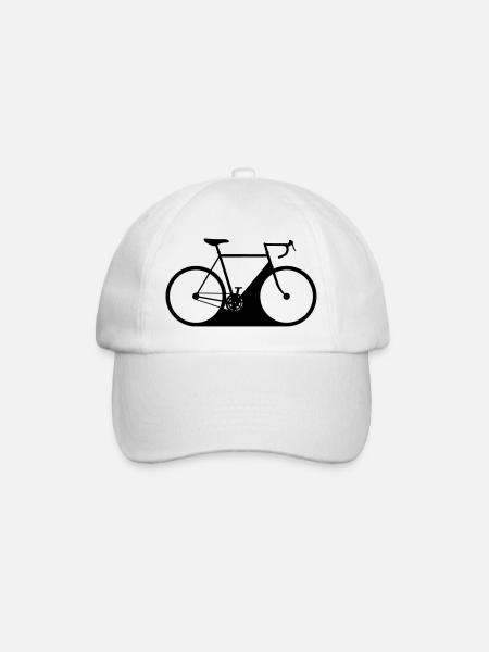 Retro Rennrad - Baseballkappe - Weiß/Weiß