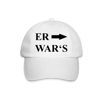 Spruch er wars - Baseballkappe - Weiß/Weiß - Vorne
