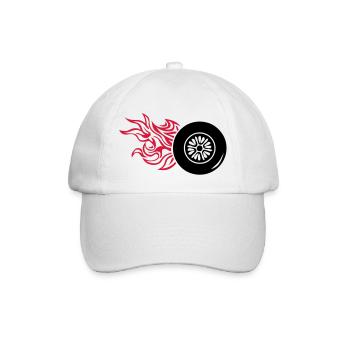 pneu roue wheel flamme fire1 - Casquette classique - blanc/blanc - Devant