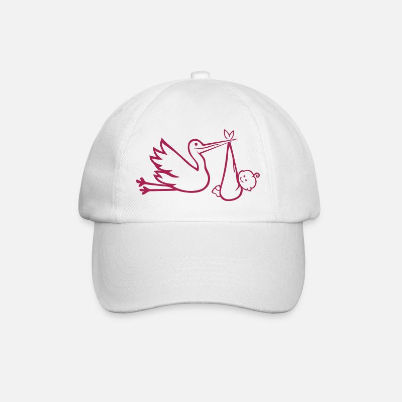 cigogne bebe naissance - Casquette classique - blanc/blanc