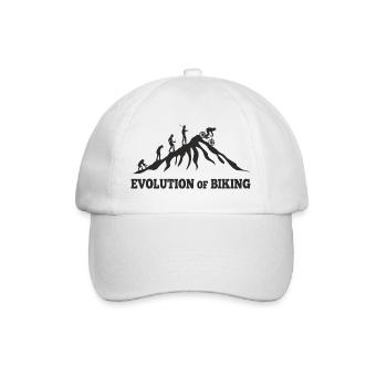 Evolution of Biking Downhill Entstehung  - Baseballkappe - Weiß/Weiß - Vorne