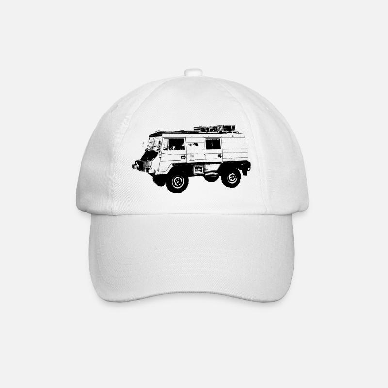 Pinzgauer710K Reisefertig als Schattenbild - Baseballkappe - Weiß/Weiß