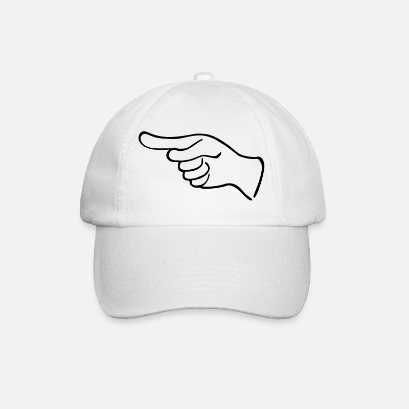 Eine hinweisende Hand - Baseballkappe - Weiß/Weiß