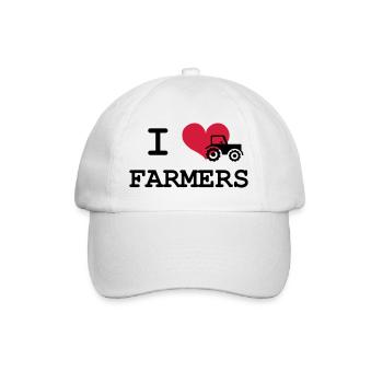 I Love Farmers - Baseballkappe - Weiß/Weiß - Vorne