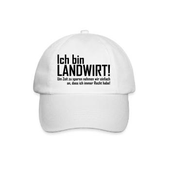 ich bin landwirt - Baseballkappe - Weiß/Weiß - Vorne