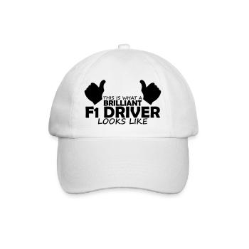 brilliant f1 driver - Baseball Cap - white/white - Front
