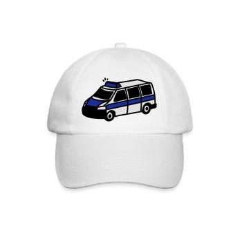 Polizeiwagen - Baseballkappe - Weiß/Weiß - Vorne