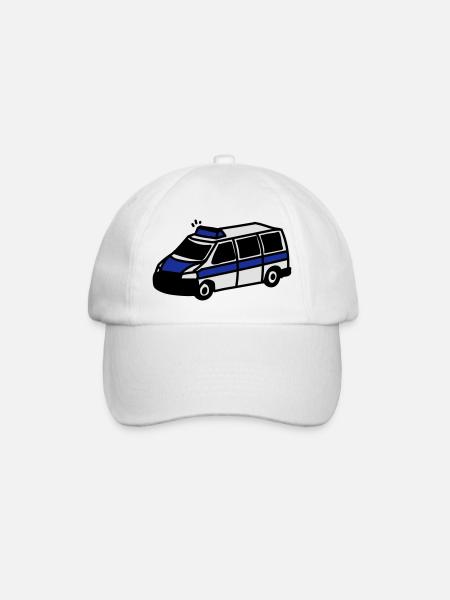 Polizeiwagen - Baseballkappe - Weiß/Weiß