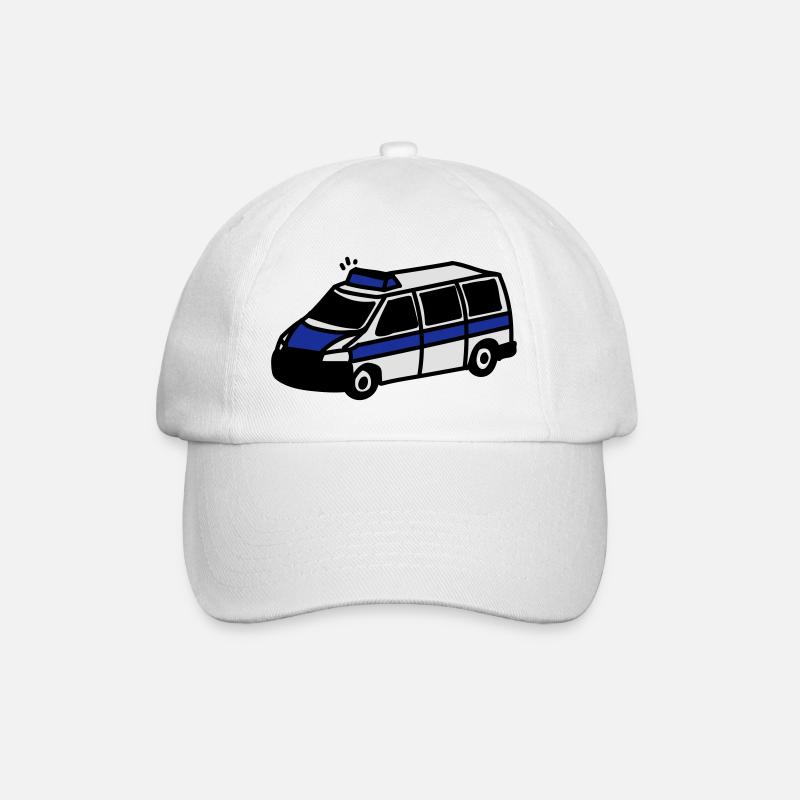 Polizeiwagen - Baseballkappe - Weiß/Weiß