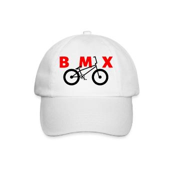 BMX Dirt-Jump Shirt für Kinder & Biker - Baseballkappe - Weiß/Weiß - Vorne