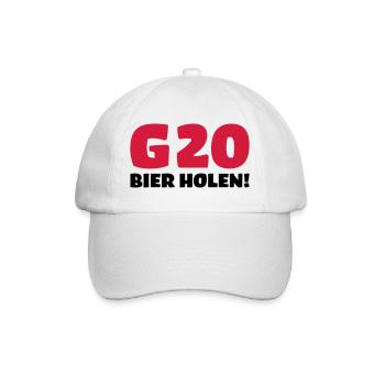Bier holen Humor - Baseballkappe - Weiß/Weiß - Vorne