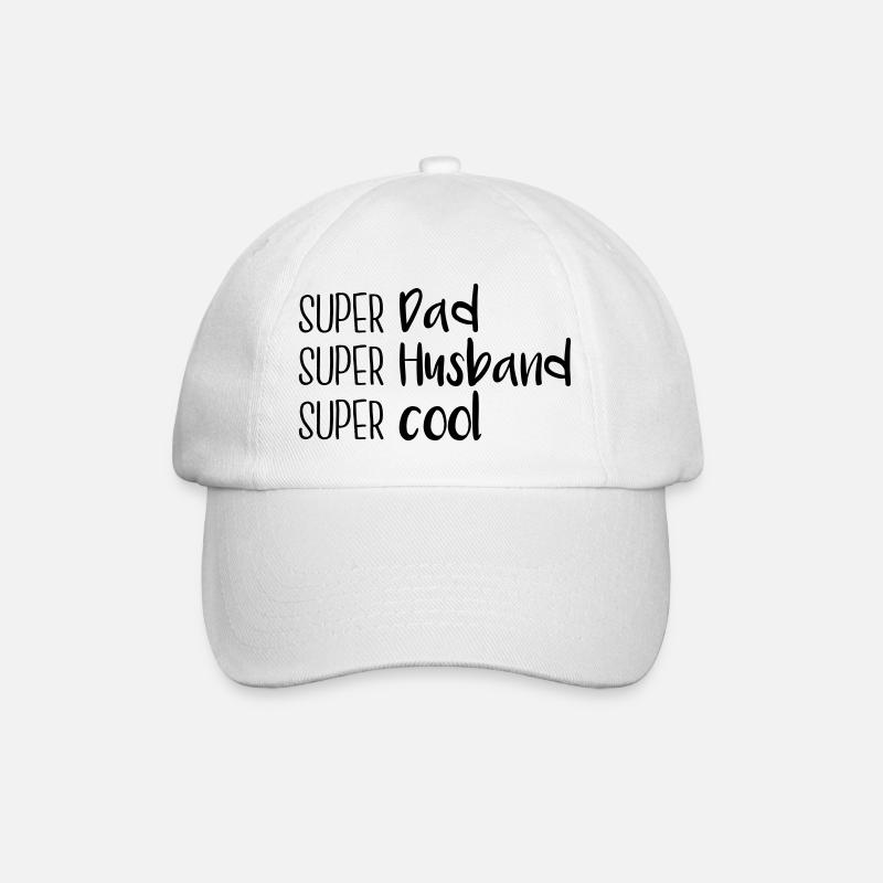 Super Dad, super husband, super cool - Baseballkappe - Weiß/Weiß