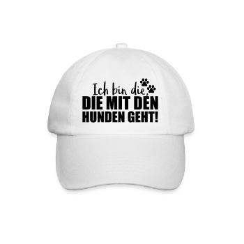 ich bin die hunden geht design - Baseballkappe - Weiß/Weiß - Vorne