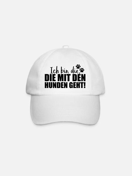 ich bin die hunden geht design - Baseballkappe - Weiß/Weiß