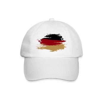 Deutschlandflagge Vintage Style - Baseballkappe - Weiß/Weiß - Vorne