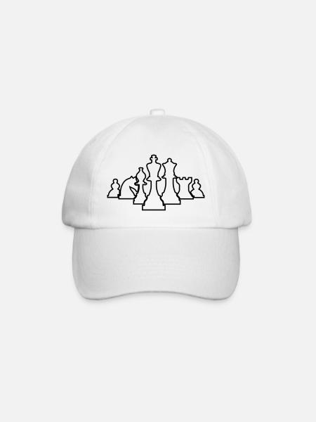 chess - Baseball Cap - white/white