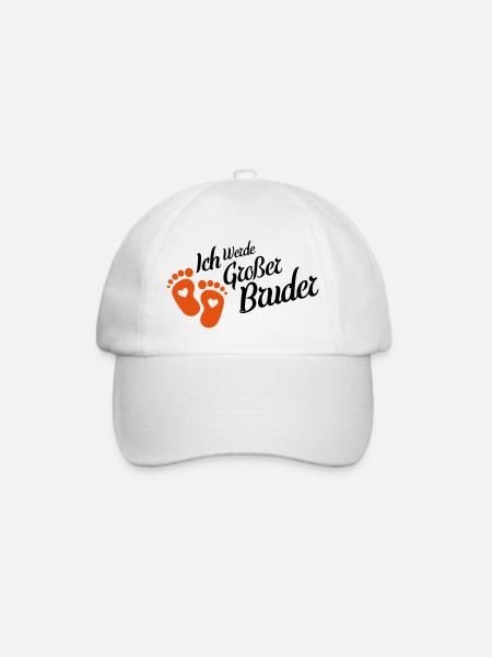 ich werde grosser bruder - Baseballkappe - Weiß/Weiß