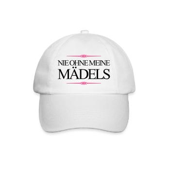 nie ohne meine mädels design - Baseballkappe - Weiß/Weiß - Vorne
