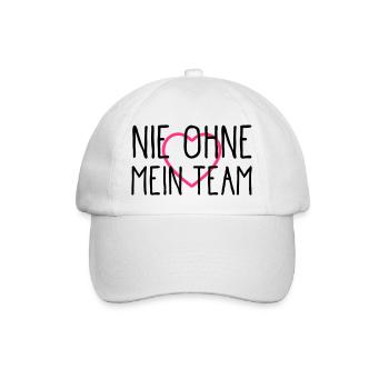 herz nie ohne mein team - Baseballkappe - Weiß/Weiß - Vorne