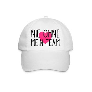 nie ohne mein team herz - Baseballkappe - Weiß/Weiß - Vorne