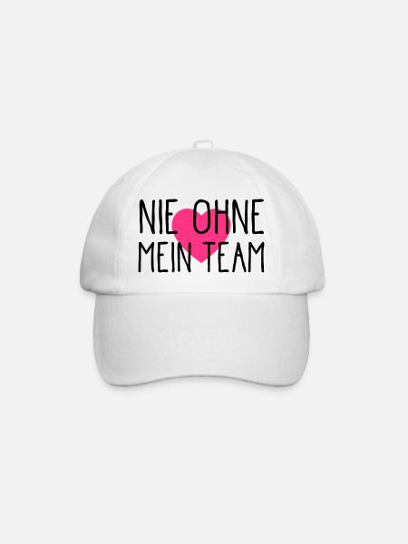 nie ohne mein team herz - Baseballkappe - Weiß/Weiß