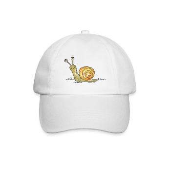 Lustige Schnecke - Baseballkappe - Weiß/Weiß - Vorne