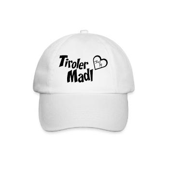 Tiroler Madl Mundschutz Corona Maske Berg Herz - Baseballkappe - Weiß/Weiß - Vorne