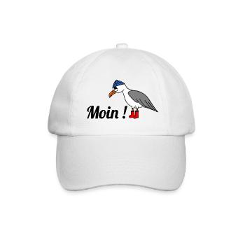 Moin, Möwe - Baseballkappe - Weiß/Weiß - Vorne