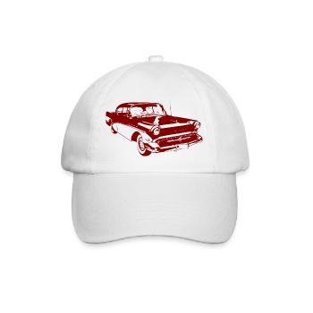 Commerçant vintage - vieille voiture - rouge - Casquette classique - blanc/blanc - Devant